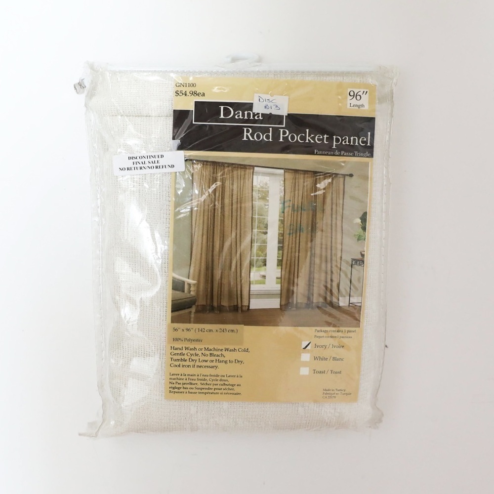 New Dana Rod Pocket Panel Mesh Curtain Sheer Ivory Lace 56 x 96 in retro cottage